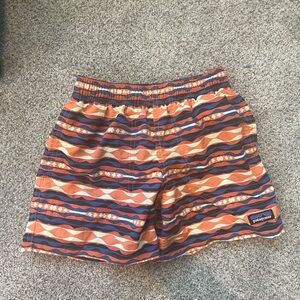 Patagonia Orange and Blue Wave Shorts
